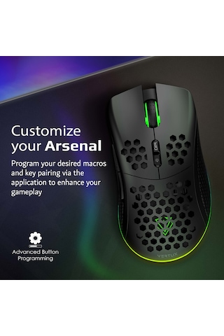 Vertux Ammolite Kablosuz GameCharged Çift Modlu RGB Optik Oyuncu Mouse