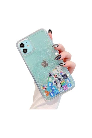 Teknomoda iPhone Uyumlu 11 Kilif Simli Sulu Ios Menü Ikon Silikon 537097933