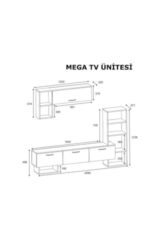 Tv Ünitesi Star Beyaz Mermer Desen