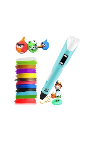 Mavi 3D Kalem Yazıcı+25 Renk 100 Metre (25X4Metre) Pla Filament