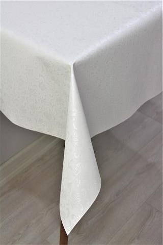 Elyaf Astarlı Silinebilir Pvc Muşamba Masa Örtüsü 514-beyaz-beyaz