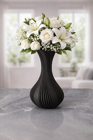 3d Tasarım Dekoratif Vazo 21 Cm Siyah 3d Tasarım Dekoratif Vazo 21 Cm Siyah