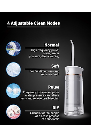 Yues Taşınabilir Ağız Duşu Şarj Edilebilir Diş/protez Bakım Mini