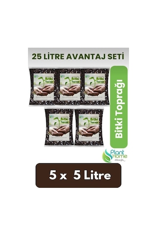 Plant Home Powermix 25 Lt Organik Bitki Toprağı 5 5 Litre Paket Böcek Sinek Yapmaz Torf-cocopeat-perlit 25 L
