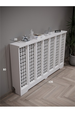 Petek Onu Kapatma Dolap Dresuar Kalorifer Petek Kaplama Beyaz Ahsap Mobilya 136 Cm Cok Amacli Dolap Beyaz