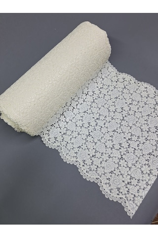 Pvc Küpür Dantel Raf Ve Dolap Örtüsü Runner Krem 35 Cm Eninde Kprl35-4 35 X 100
