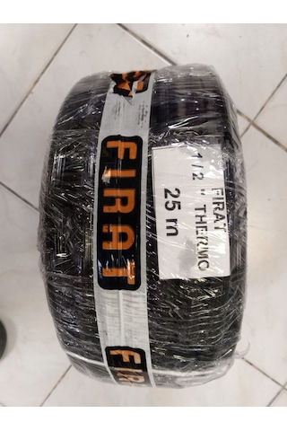 Fırat Thermo Bezli Bahçe Sulama Hortumu 1/2" - 25 Metre, Siyah Renk