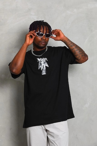 Wear Vexel Erkek Kısa Kol Baskılı Bisiklet Yaka T-shirt - Siyah Çok Renkli