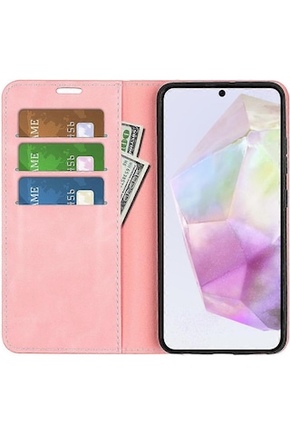 Samsung Galaxy A36 5g/a56 5g Kılıf Skin-touch Deri Cüzdan Telefon Kılıfı-gri Çok Renkli