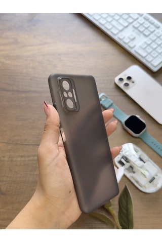 Redmi Note 10 Pro Uyumlu Süper İnce Mat Ultra Thin Silikon Kılıf Buzlu Siyah