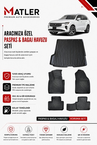 Volvo Xc90 2027 Model 4d Ekstra Havuzlu Paspas Ve Bagaj Havuzu Set