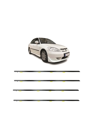 Honda Civic Vtec Çıta Cam Sıyırıcı Fitil Takım 4 Kapı 2002-2005 Honda Civic Vtec Çıta Cam Sıyırıcı Fitil Takım 4 Kapı 2002-2005