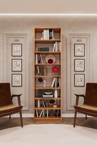 Asra Trend K-05 %100 MDF 60 cm 7 Raflı Kitaplık Petra Tasarım Kütüphane Ofis Rafı