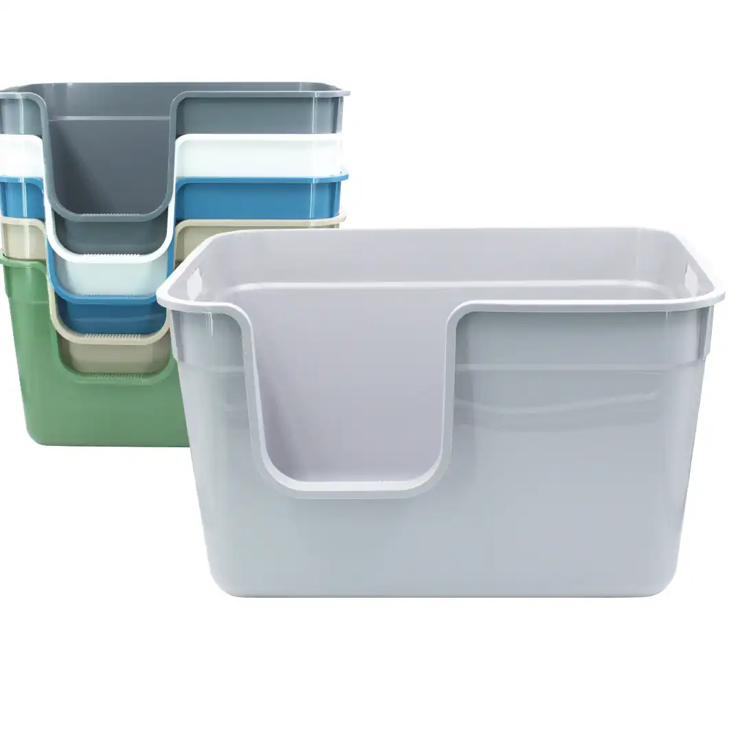 Tanos Dekoratif Büyük Yarı Kapalı Kedi Tuvaleti Kürek Hediyeli