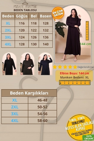 Tesettur Giyim Elbise Boydan Kadin Anne Buyuk Beden Elbise 001