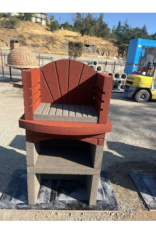 Mangal Barbekü 70 Lik Piknik Model Gri - Kırmızı