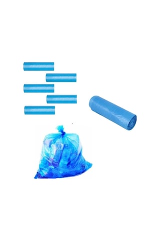 Mavi Büyük Boy Çöp Poşeti 65X80 Cm 10 Lu Rulo 5 Paket 50 Adet