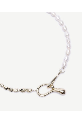 Yargıcı İnci Detaylı Kolye 25kkbj8080x 002 Beyaz