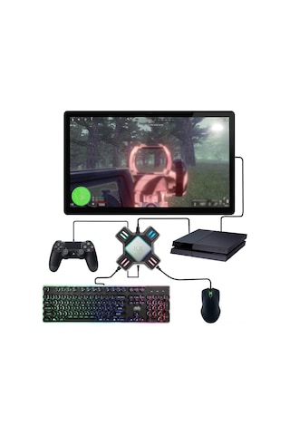 Jeemson Konsol Oyun Kolu Dönüştürücü: Switch/xbox/ps5/ps4/ps3 İçin Klavye Fareye Geçiş Aleti, Gecikmesiz, Plug&play, Hassas Kontrol