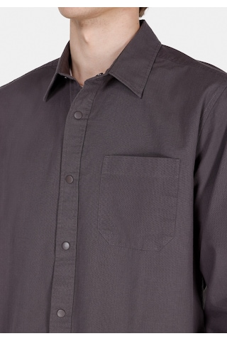 Colin's Colins Regular Fit Shirt Neck Düz Erkek Gri Uzun Kol Gömlek Cl1070136 Cl1070136 Q1.v1 Dgr Koyu Gri