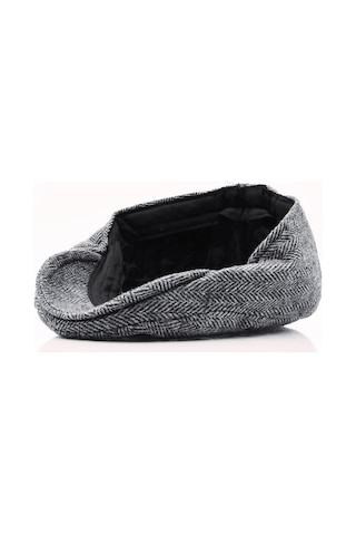 Külah Erkek Kasket Balıksırtı Flat Cap Termal Yün Şapka Gri