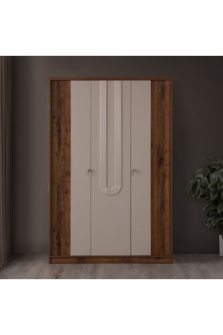 Gardırop, Megan 3 Kapaklı Dolap Vizon