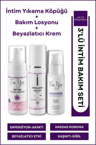 Genital Bölge Bakım Set - İntim Losyon + Günlük Yıkama + Genital Beyazlatıcı 3'lü Set