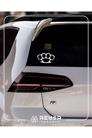 M Şta Araba Sticker 17x17 Cm Beyaz