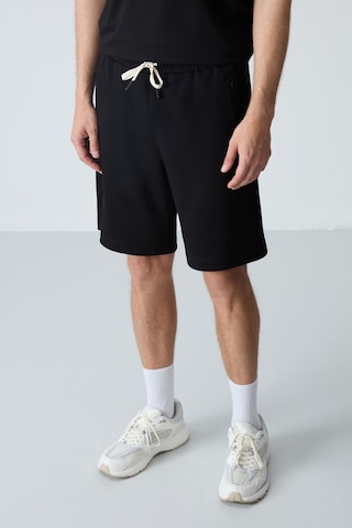 Air Jones Tommy Life Siyah Pamuklu Kalın Yumuşak Dokulu Standart Fit Basic Erkek Şort - 81276 Siyah