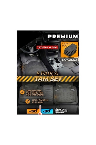 Hyundai İ30 Premium Üniversal Oto Paspas Gri 4d Havuzlu