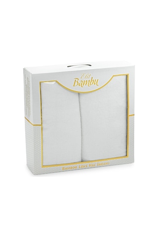 Lüks Bambu Hac Umre Kemerli İhram Seti Beyaz