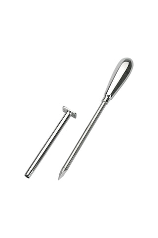 Trokar 12 cm  Krom Kaplamalı 2 Kanüllü ve Metal Kulplu