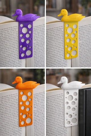 Ördek Figürlü Dekoratif Kitap Ayracı 6 Lı Renkli Set