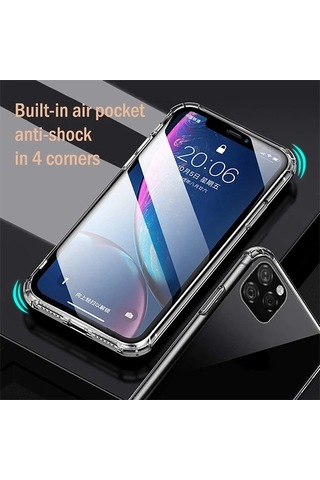 iPhone Uyumlu 11 Pro Max Anti-drop Darbe Emici Silikon Kılıf- 5775 Şeffaf