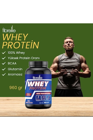 Fibrelle Whey Proteini-aromasız 960 G Protein Tozu Sade 32 Servis Aromasız