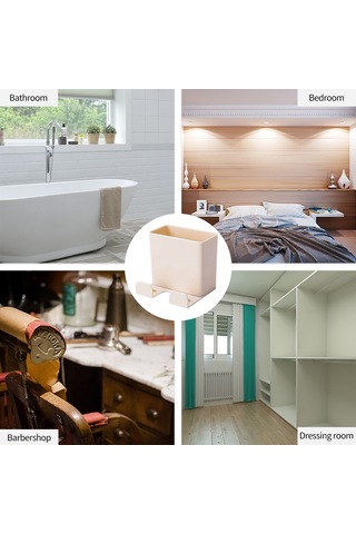 Yaozixa Duvar Montajlı Çok Amaçlı Abs Depolama Kutusu - Tırnaksız Yapıştırıcı İle Ev Ofis Mutfak Taşınabilir Organizer Bej Diğer