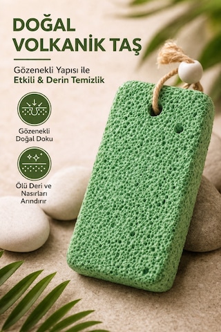 Ponza Taşı Seti Doğal Peeling Selülit Karşıtı Ve Batık Giderici Vücut Bakım Taşı 4 Adet Yeşil Çok Renkli