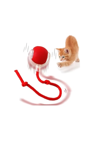 Hakdempet Akıllı Kedi Oyuncağı, Usb Şarjlı, Led Işıklı, 3 Modlu, Otomatik Yuvarlanan Top Ventra
