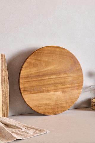 Akasya Yuvarlak Ayaklı Doğrama Tahtası 30 Cm Kahverengı Kahverengi