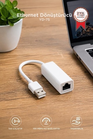Özel Üretim Tablet Aktarım Çözüm Ethernet Dönüştürücü Usb 2.0 Çevirici Adaptörü Yd75 Beyaz