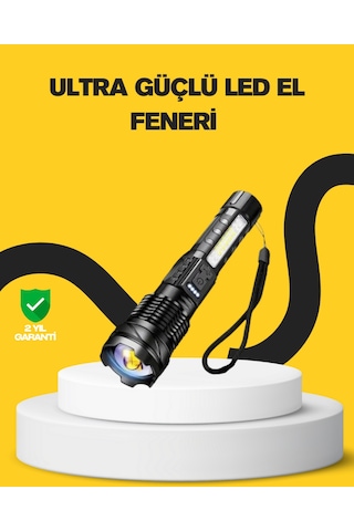 Hnrlıshp Güçlü Led El Feneri Şarj Edilebilir Çok Modlu Çok Renkli