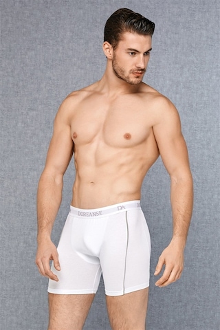 Doreanse Erkek Modal Çizgili Normal Paça Boxer 1780-Beyaz