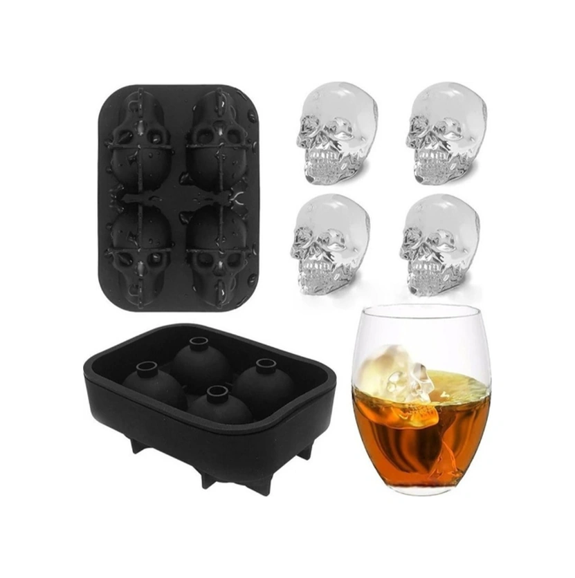 River World Buz Kalıbı Silikon Şekli Kuru Kafa Çok Renkli