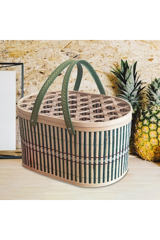 Suntek Bambu Dokuma Meyve Ekmek Kek İçin İçi Boş Sepet