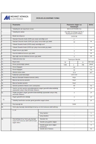 Onvo OV32100 32" Uydu Alıcılı HD LED TV