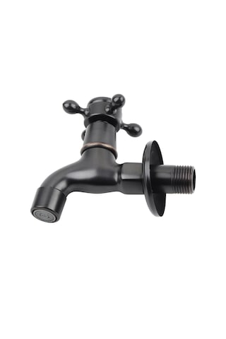 Hangfox Amerikan Retro Stili Siyah Tam Bakır Mop Havuzu Kraanı - Hızlı Açılış, Basınçlı Su Akışı, Seramik Valf, Dayanıklı Ve Pratik