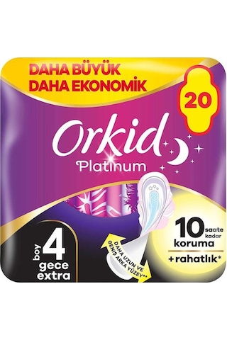 Orkid Platinum Hijyenik Ped Gece Ekstra 20'li
