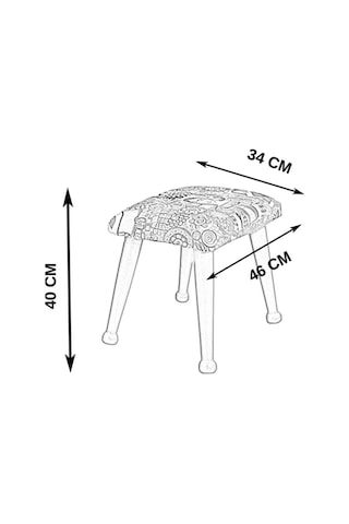 Trend Naturel Krem Ahşap Ayak Uzatma Pufu Makyaj Koltuğu Bench Tabure