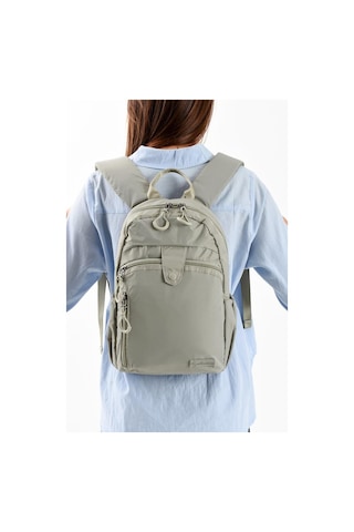 Baginn Unisex Sırt Çantası Paraşüt Kumaş Hafif Çok Cepli Yağmur İtici Kumaş 32 22 Cm 571 Collection Bej