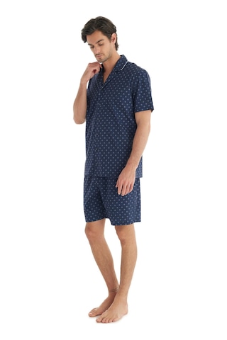 Blackspade Erkek Premium Önden Düğmeli Kısa Kol Şortlu Lacivert Pijama Takım C1t1n7o04 Lacıvert